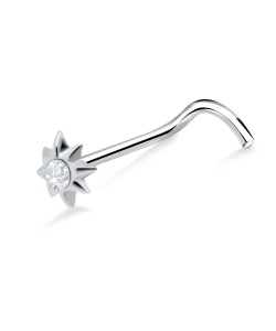 Beautiful Floral Curved Nose Stud NSKB-797